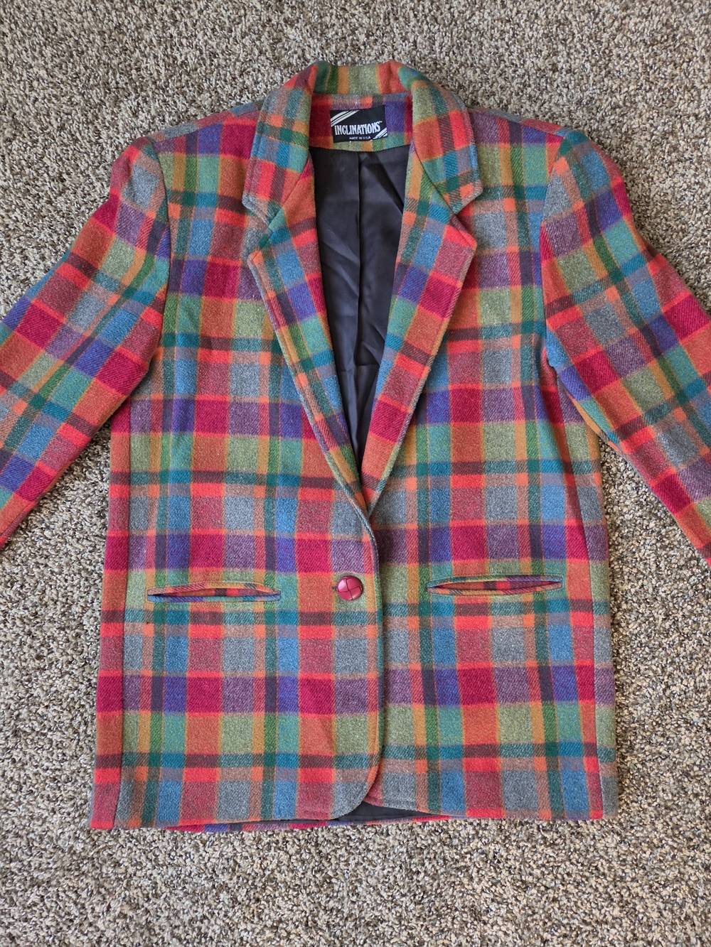 Multi-Colored Plaid Blazer - Picture 2 of 7